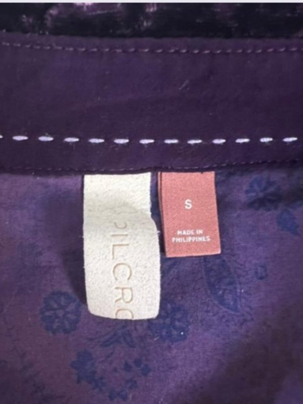Pilcro Relaxed Velvet Buttondown in Purple from Anthropologie - Size Small - Picture 6 of 6